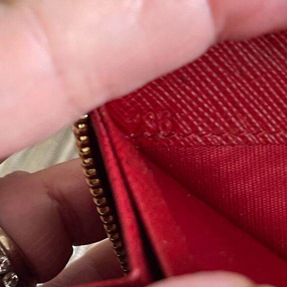 Prada red saffiano leather zip around wallet - Picture 9 of 12